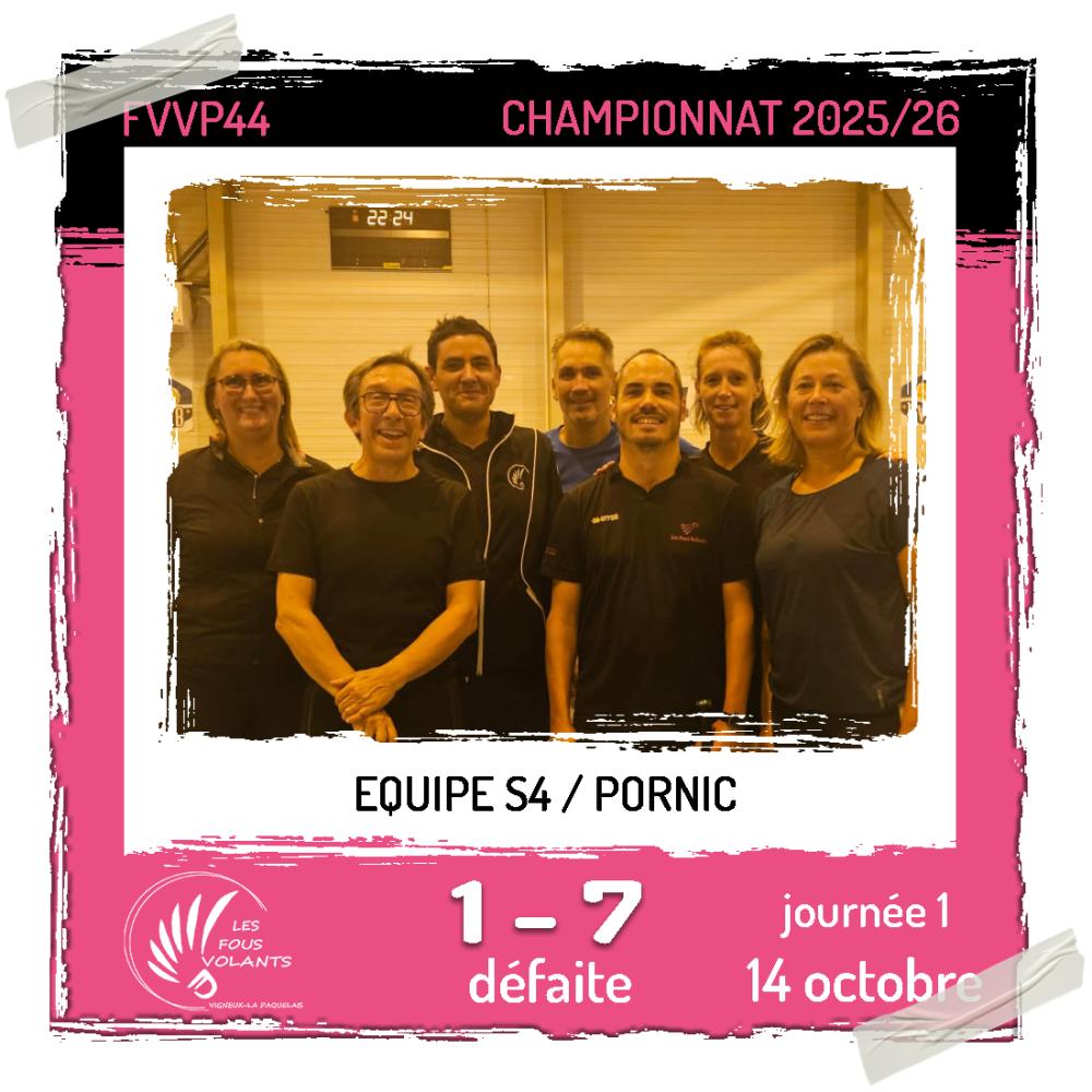 Rencontre J1 de la S4 : Vigneux contre Pornic (défaite)